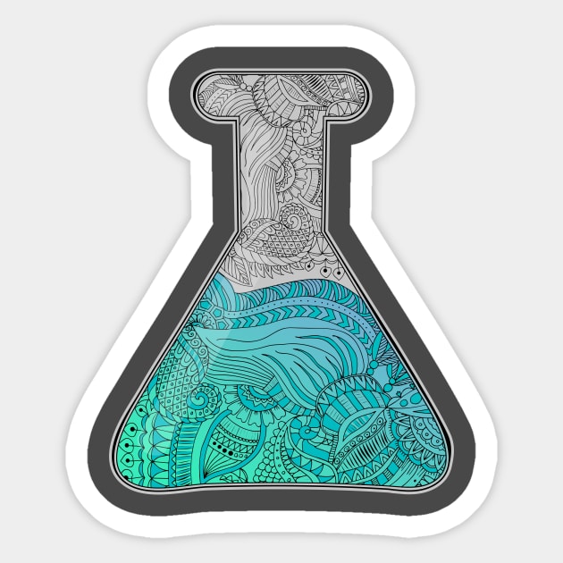 Zentangle textured laboratory test tube Sticker by ComPix